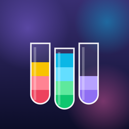 Pour Decisions app icon — three colourful test tubes